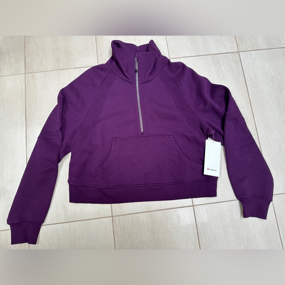NWT Scuba Oversized Funnel-Neck Half Zip M/L in Deep Purple